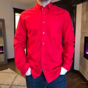 Fred Perry red button down shirt